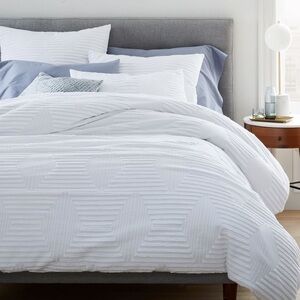 West Elm Cotton Clipped Jacquard Diamond Duvet Cover & Shams